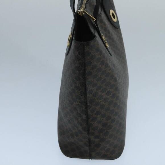 CELINE Macadam Canvas Hand Bag Pvc Leather Black Gold - Picture 5 of 12